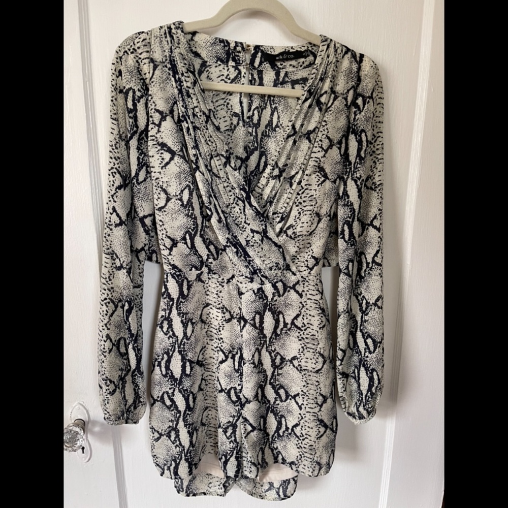 Ark & Co Long Sleeve Snakeskin Romper